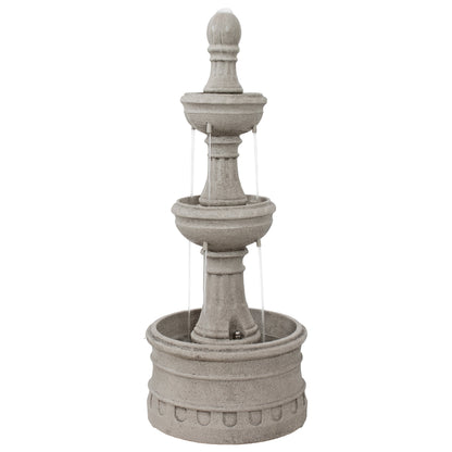 Sunnydaze 39" H Cyprus 3-Tier Polyresin Outdoor Water Fountain