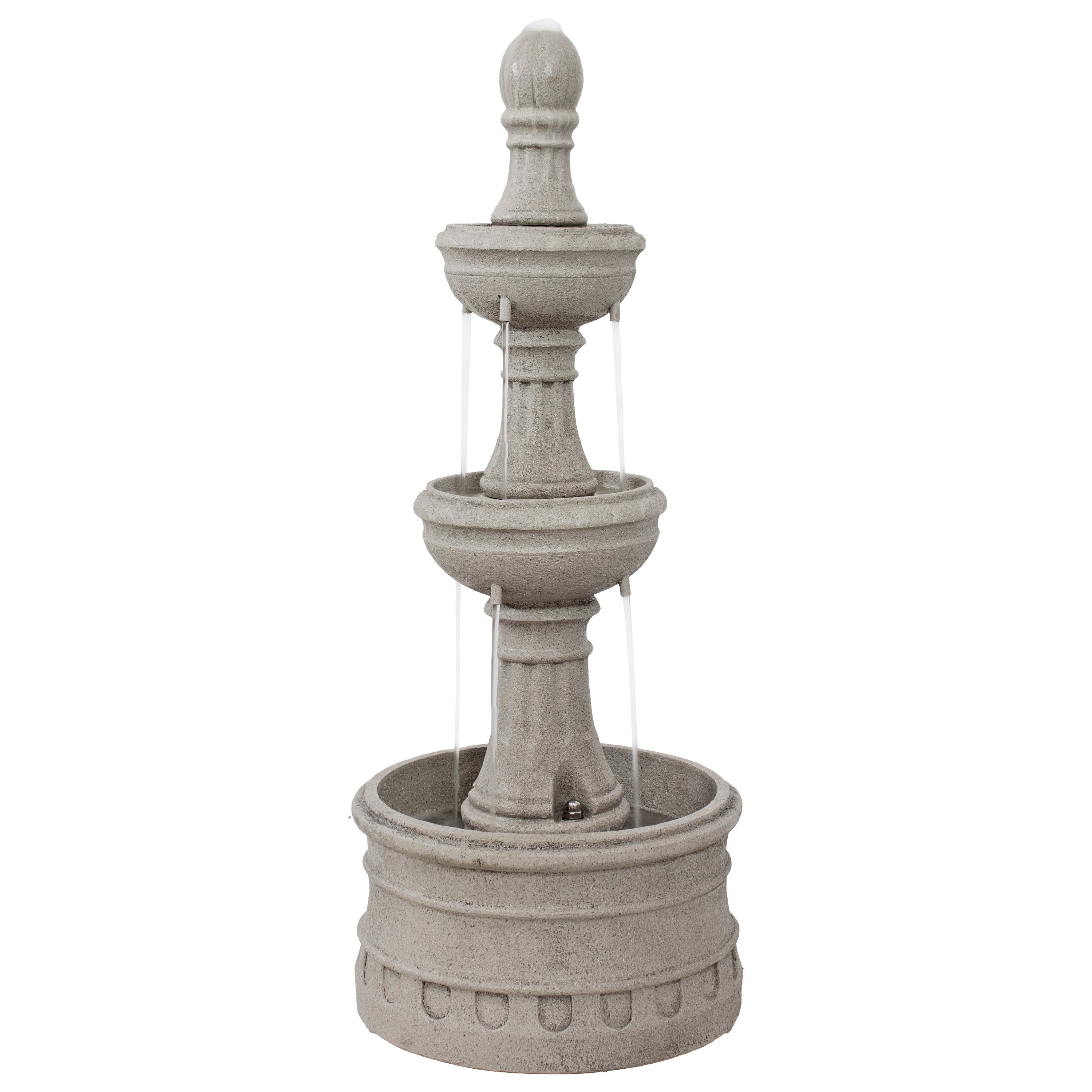Sunnydaze 39" H Cyprus 3-Tier Polyresin Outdoor Water Fountain