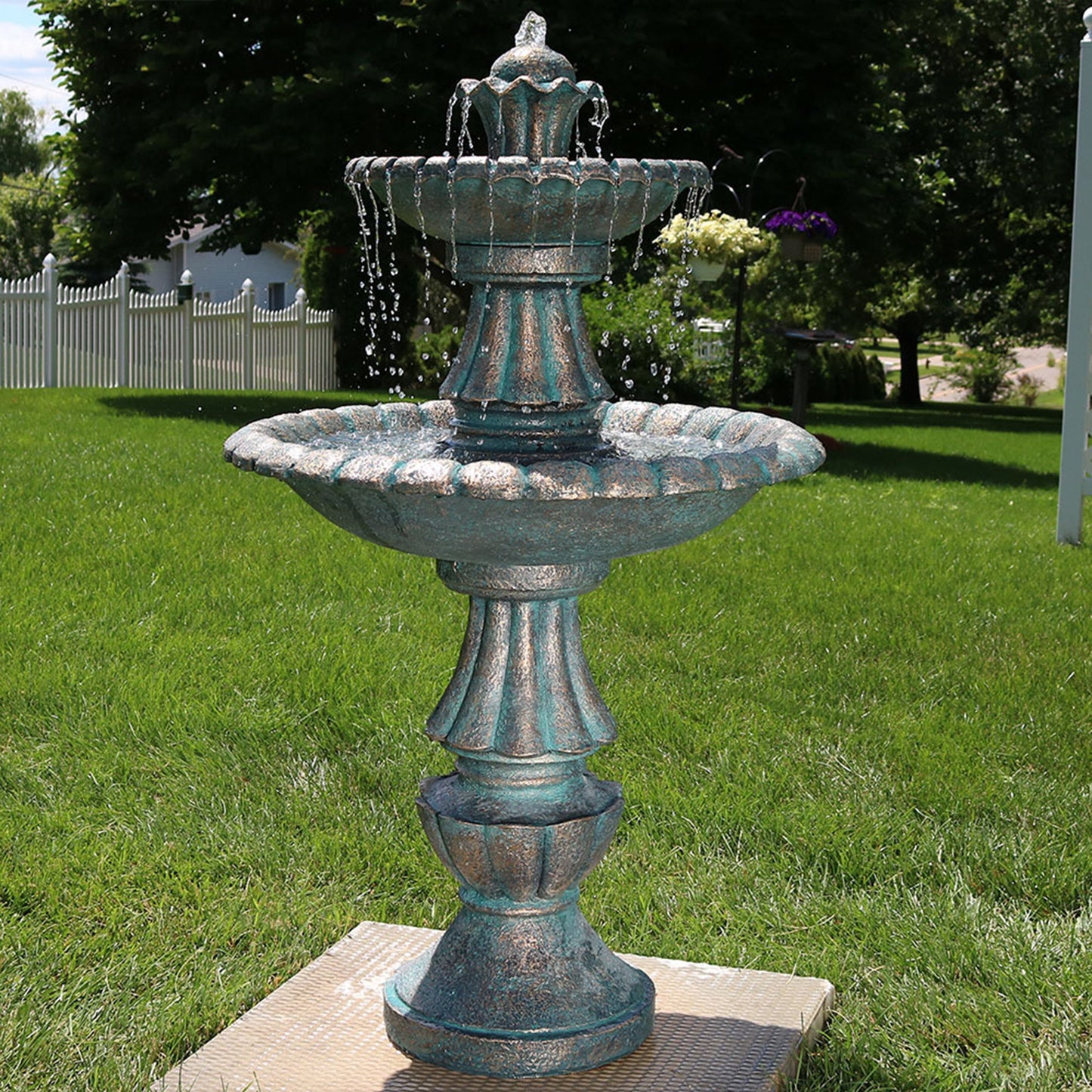 Sunnydaze 41" Nouveau 2-Tier Outdoor Water Fountain