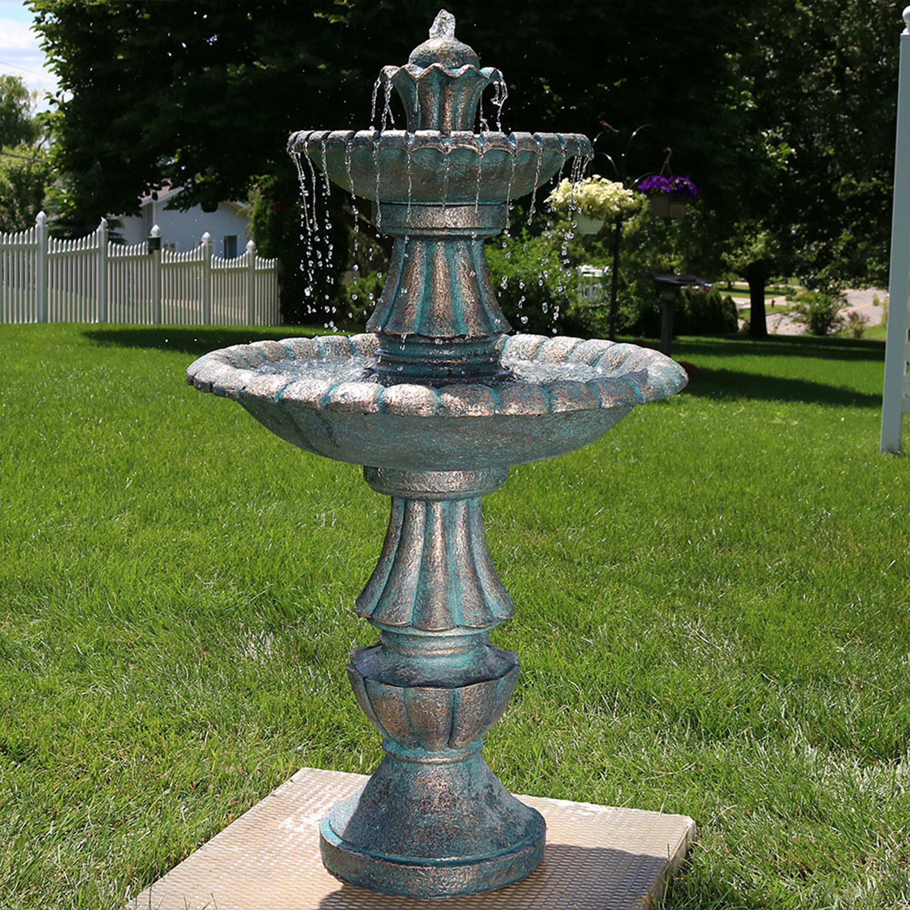 Sunnydaze 41" Nouveau 2-Tier Outdoor Water Fountain
