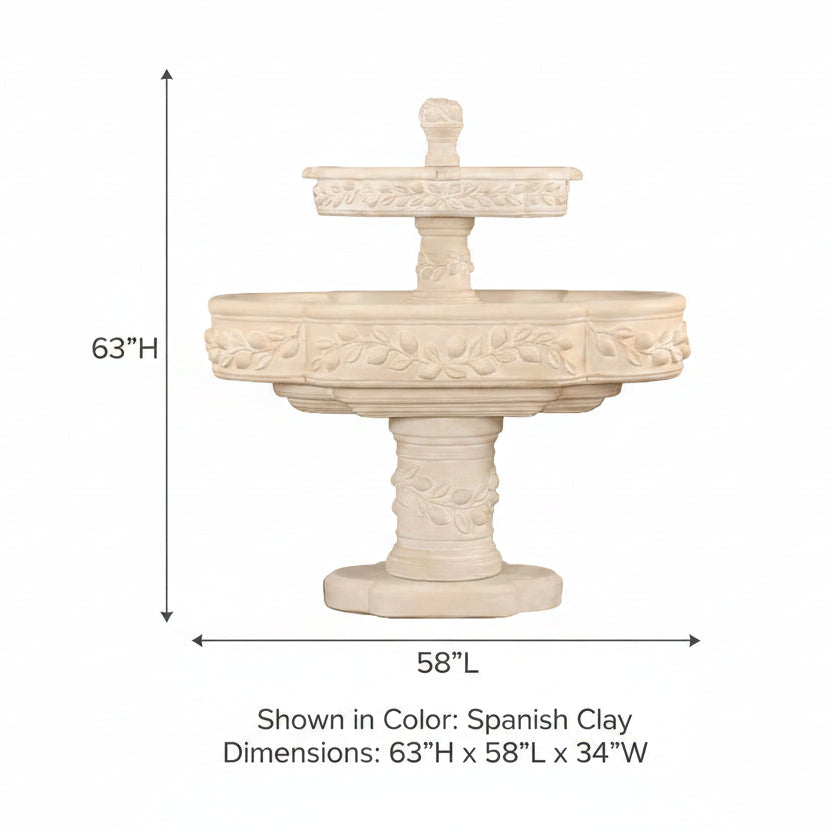 Giannini Garden Limoni Romani Two Tier Outdoor Water Fountain 1127