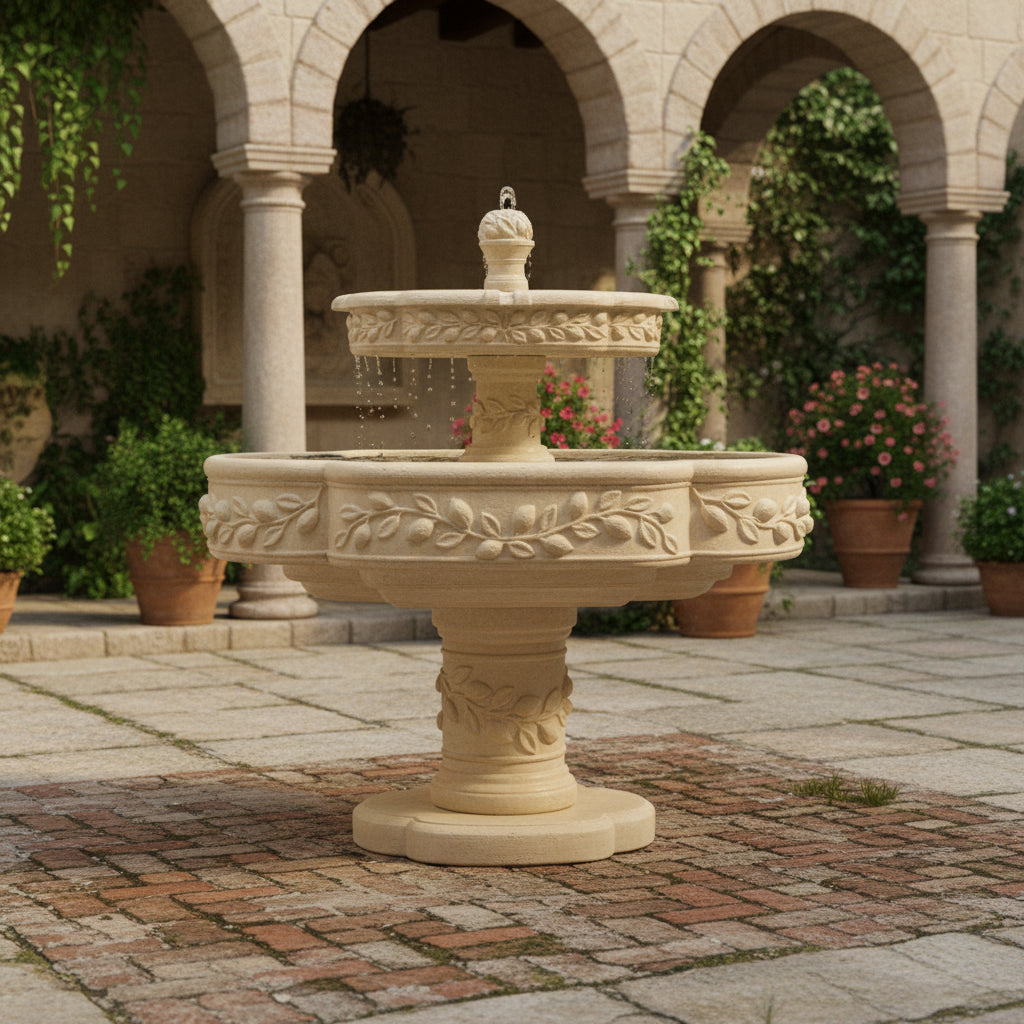 Giannini Garden Limoni Romani Two Tier Outdoor Water Fountain 1127
