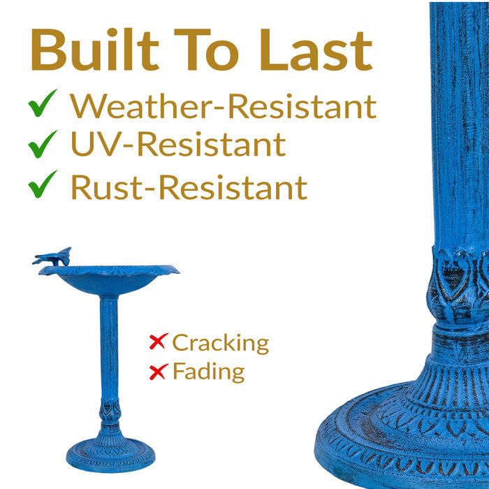 Sunnydaze Garden Visitor 22.75" H Metal Bird Bath