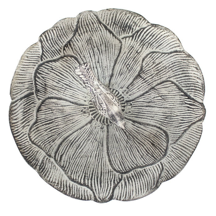 Sunnydaze Bird and Blossom 13" Metal Bird Bath