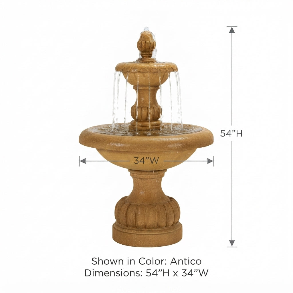 Giannini Garden Isola Two Tier Outdoor Water Fountain 1294