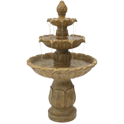 Sunnydaze 46" Classic Tulip 3-Tier Electric Water Fountain
