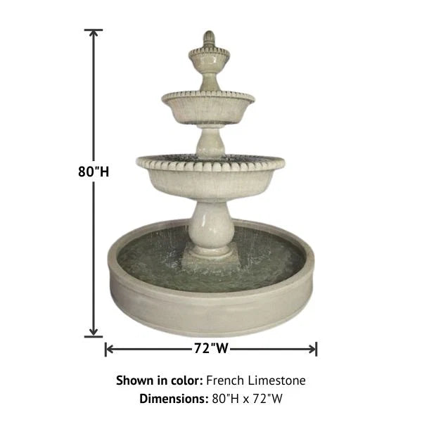 Giannini Garden Malibu Three Tier Outdoor Pond Fountain 1800
