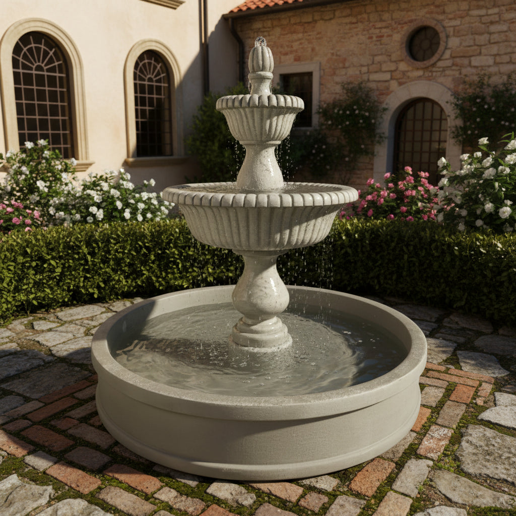 Giannini Garden Malibu Two Tier Outdoor Pond Fountain 1798