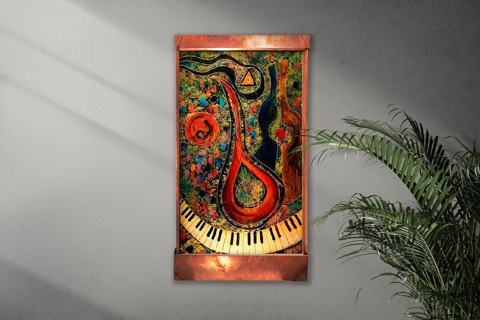 Cameron Harvey Mandolin Player Galaxy 48" H x 28" W Indoor Wall Fountain