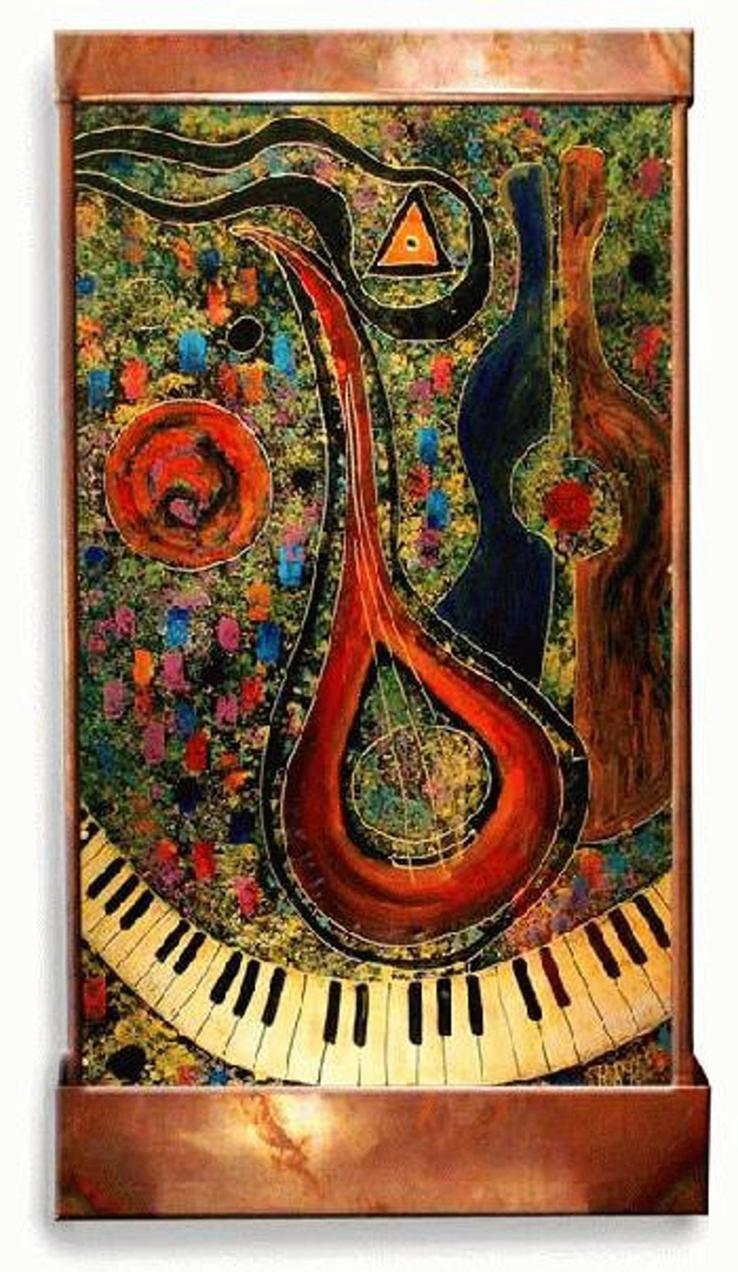 Cameron Harvey Mandolin Player Galaxy 48" H x 28" W Indoor Wall Fountain