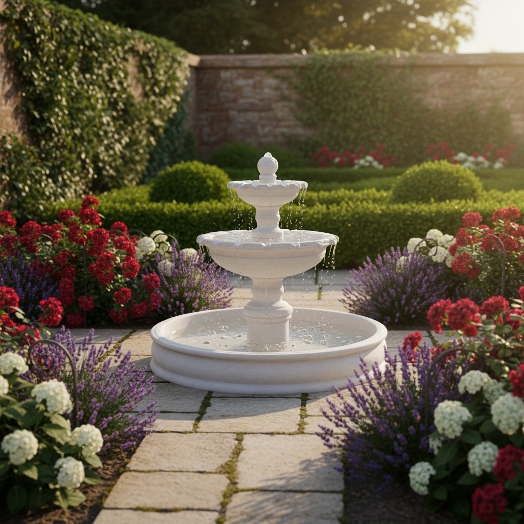 Giannini Garden Marina Two Tier Pond Outdoor Water Fountain 1033