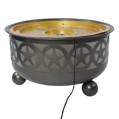 Sunnydaze 14.25" All Star Galvanized Iron Bowl Outdoor Water Fountain