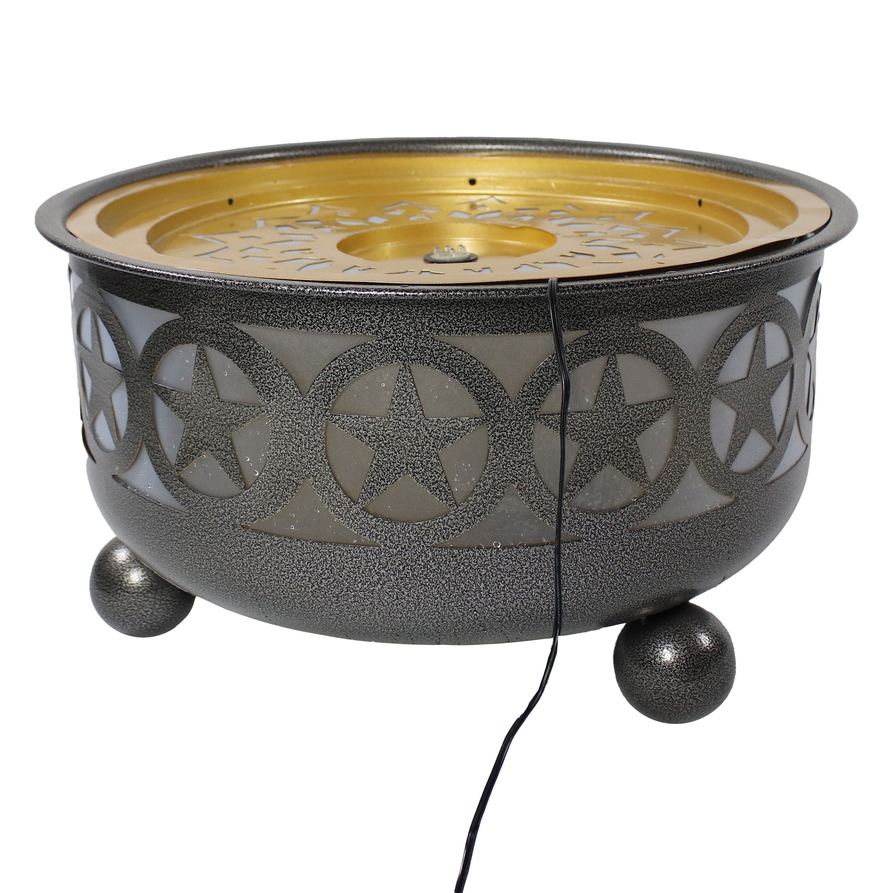 Sunnydaze 14.25" All Star Galvanized Iron Bowl Outdoor Water Fountain