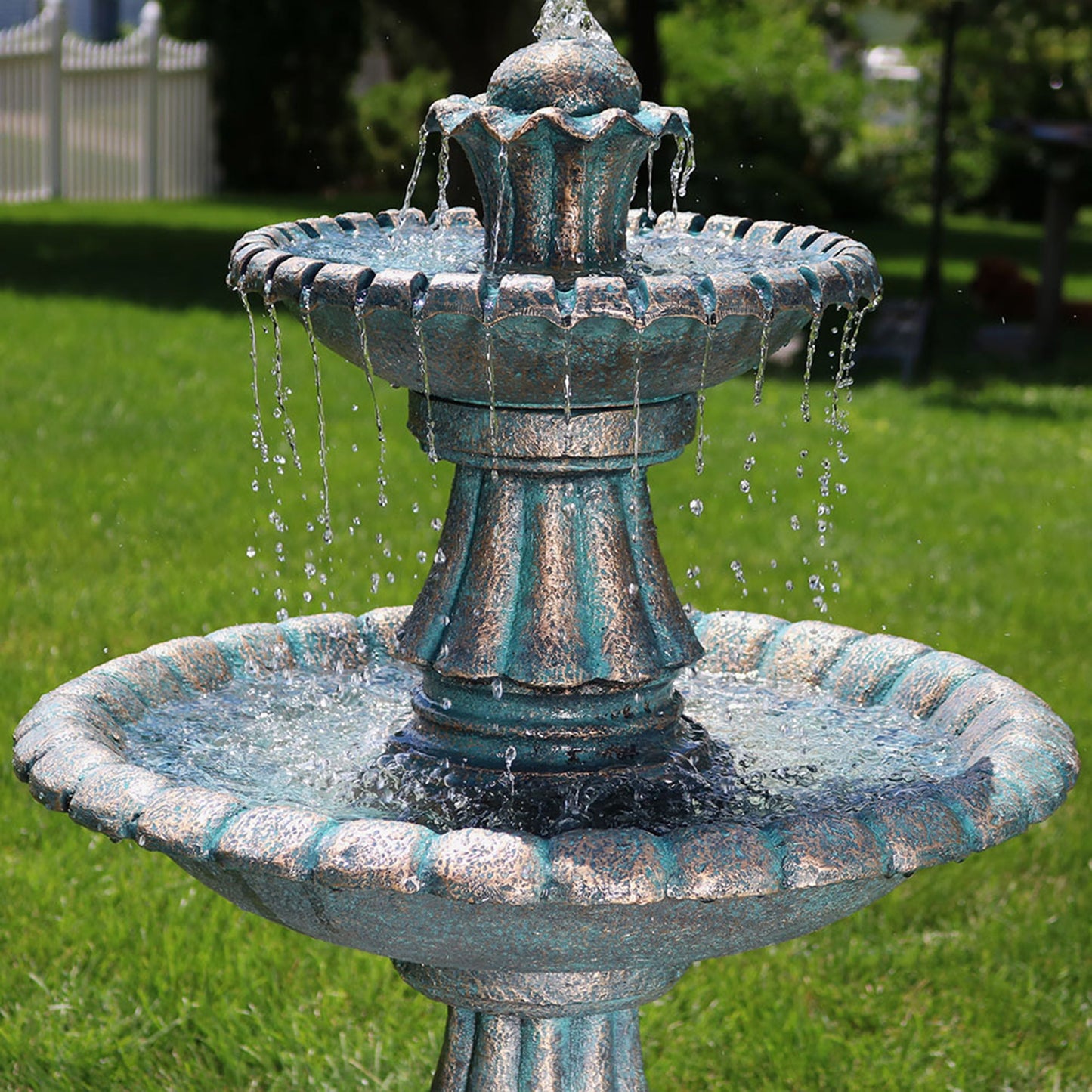 Sunnydaze 41" Nouveau 2-Tier Outdoor Water Fountain