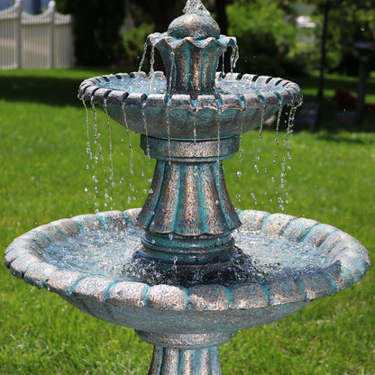 Sunnydaze 41" Nouveau 2-Tier Outdoor Water Fountain
