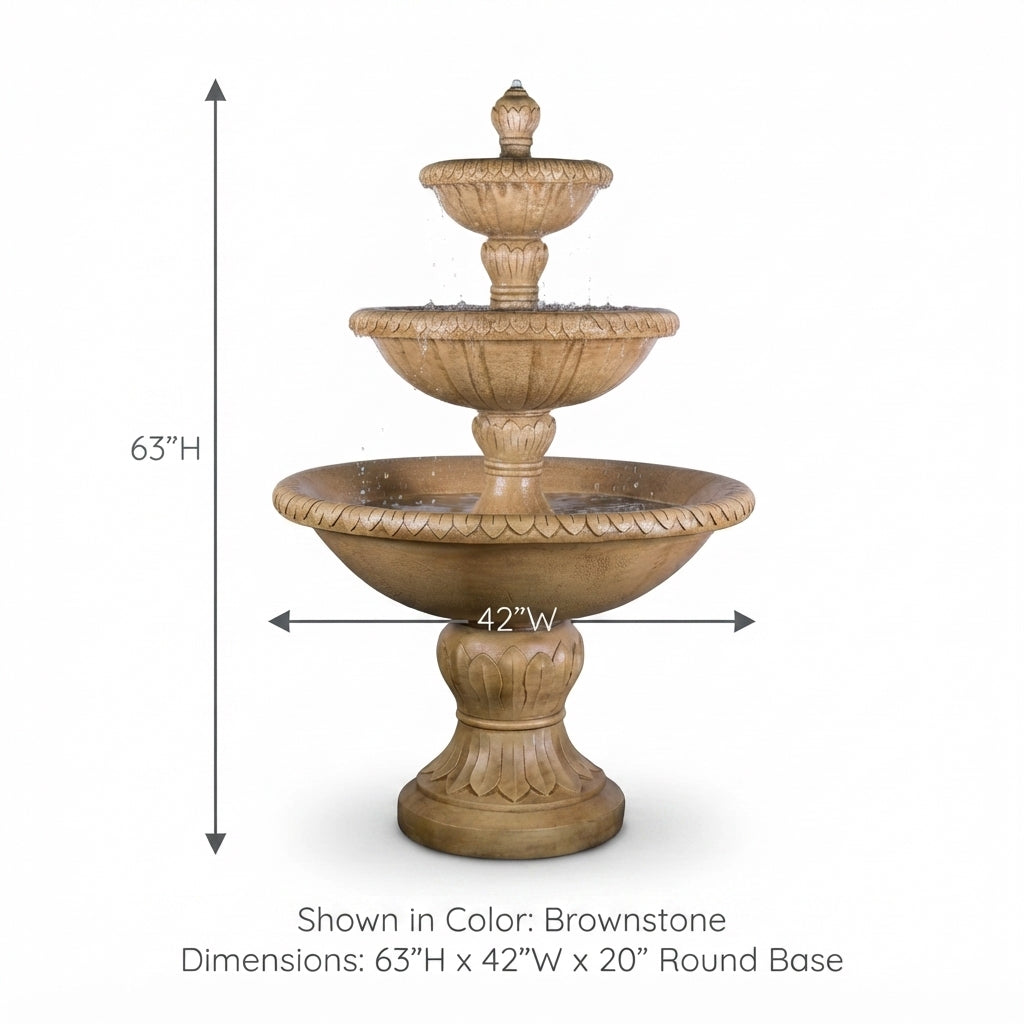 Giannini Garden Verona Three Tier Outdoor Water Fountain 1843