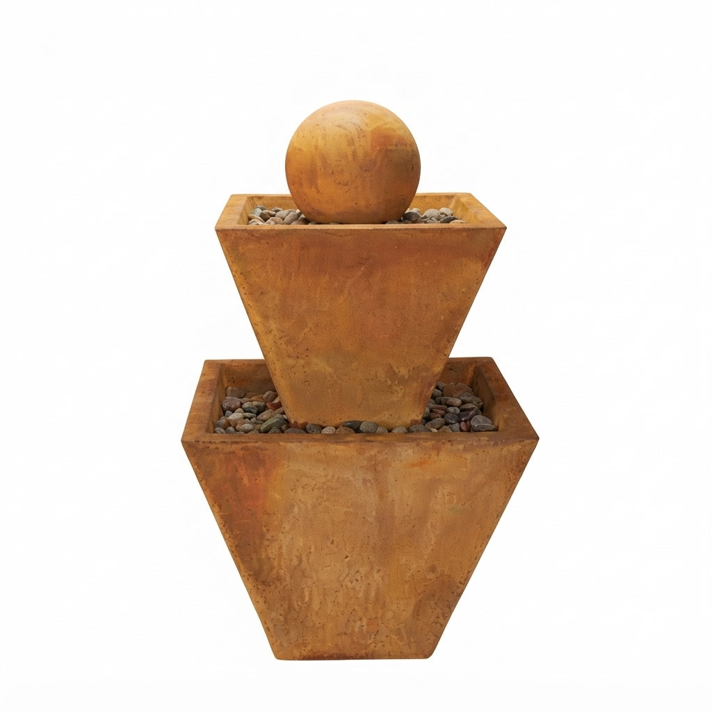 Giannini Garden Tiered Cast Stone Outdoor Garden Fountain with Ball