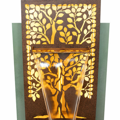 Sunnydaze 41.25" Mighty Oak Outdoor Water Fountain with Lights