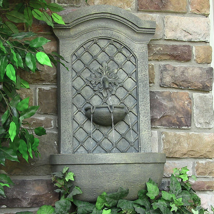 Sunnydaze Rosette Solar Wall Fountain with Battery Backup