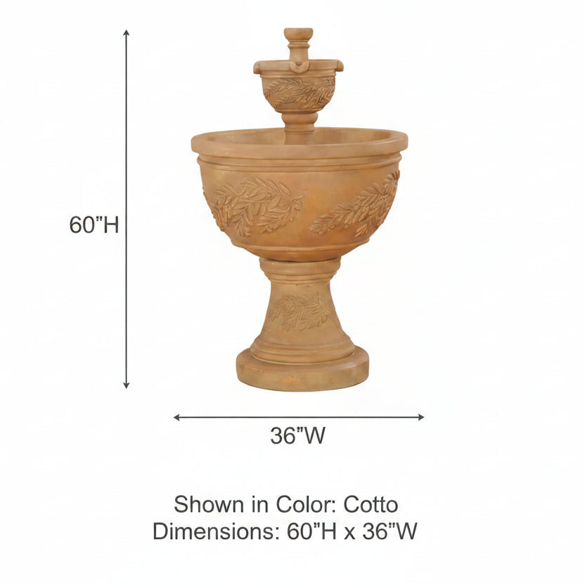 Giannini Garden Oliva Two Tier Outdoor Water Fountain 1129