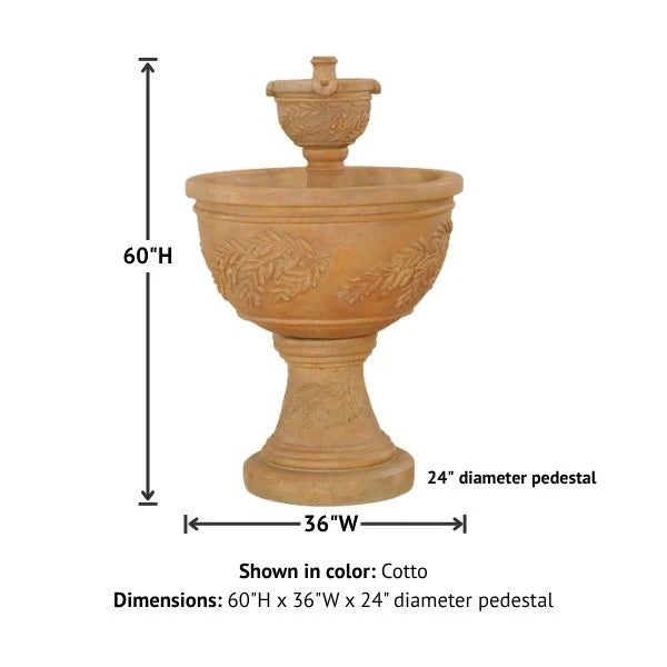 Giannini Garden Oliva Two Tier Outdoor Water Fountain 1129