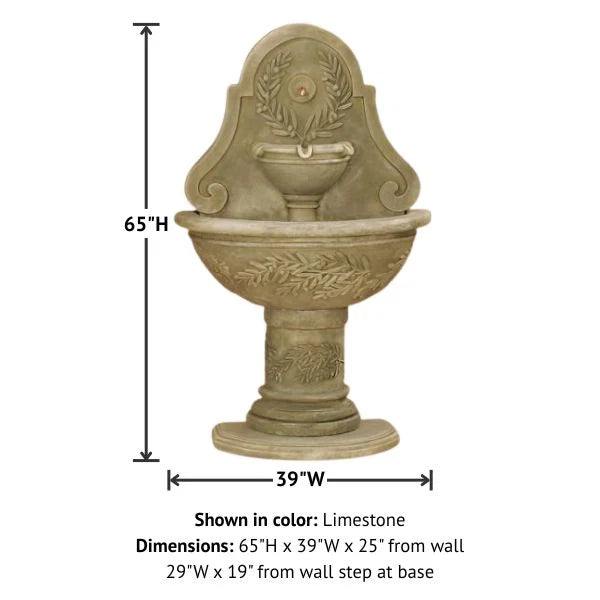 Giannini Garden Oliva Wall Outdoor Water Fountain 1131