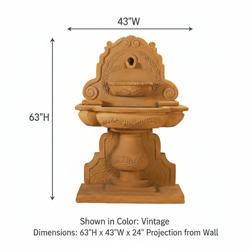 Giannini Garden Olive Grove Outdoor Wall Fountain 1406
