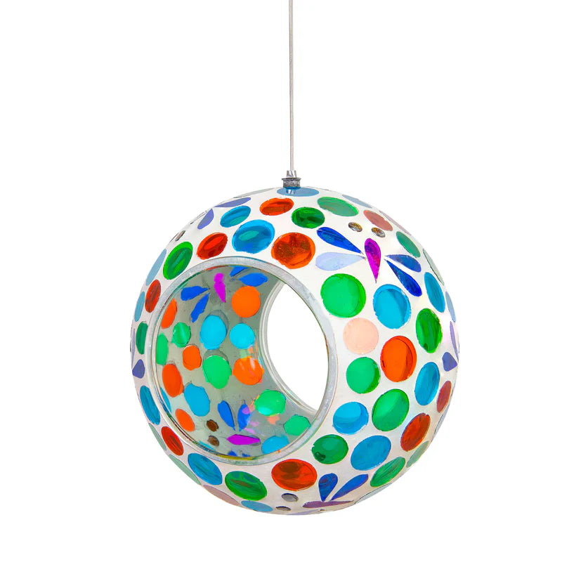 Sunnydaze 6" Mosaic Fly-Through Hanging Bird Feeder