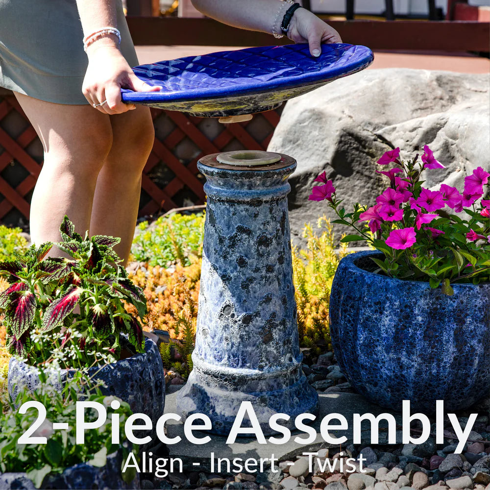 Sunnydaze Rennes 22.5" H Outdoor Ceramic Bird Bath