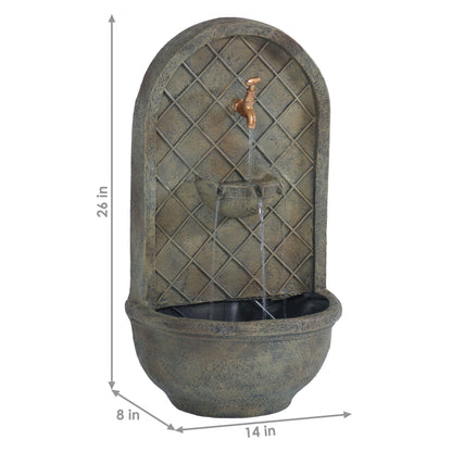 Sunnydaze 26" H Messina Solar Wall Fountain with Battery Backup