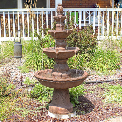 Sunnydaze 52" H 4-Tier Pineapple Outdoor Water Fountain
