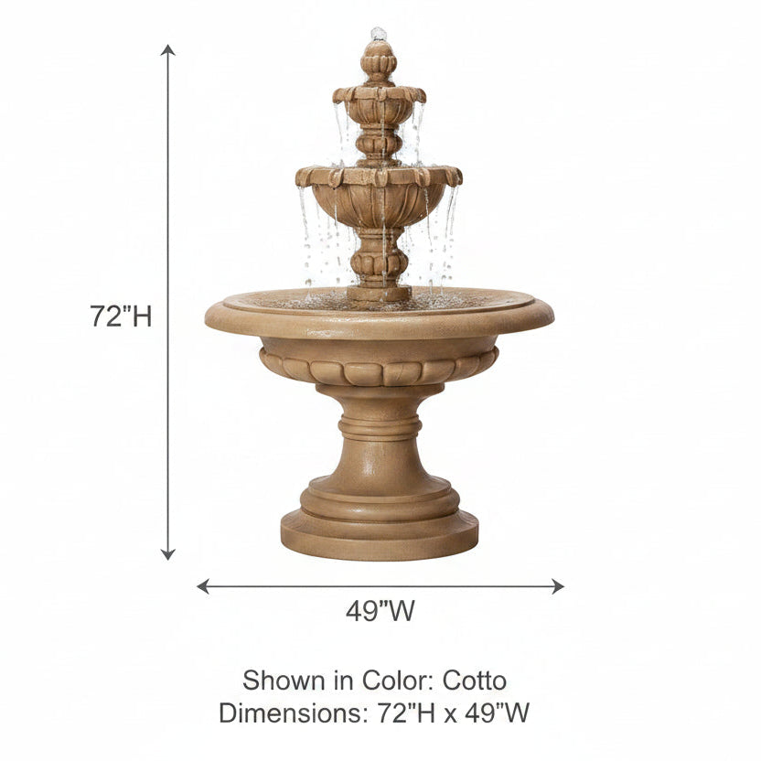 Giannini Garden Padova Three Tier Outdoor Water Fountain 1167