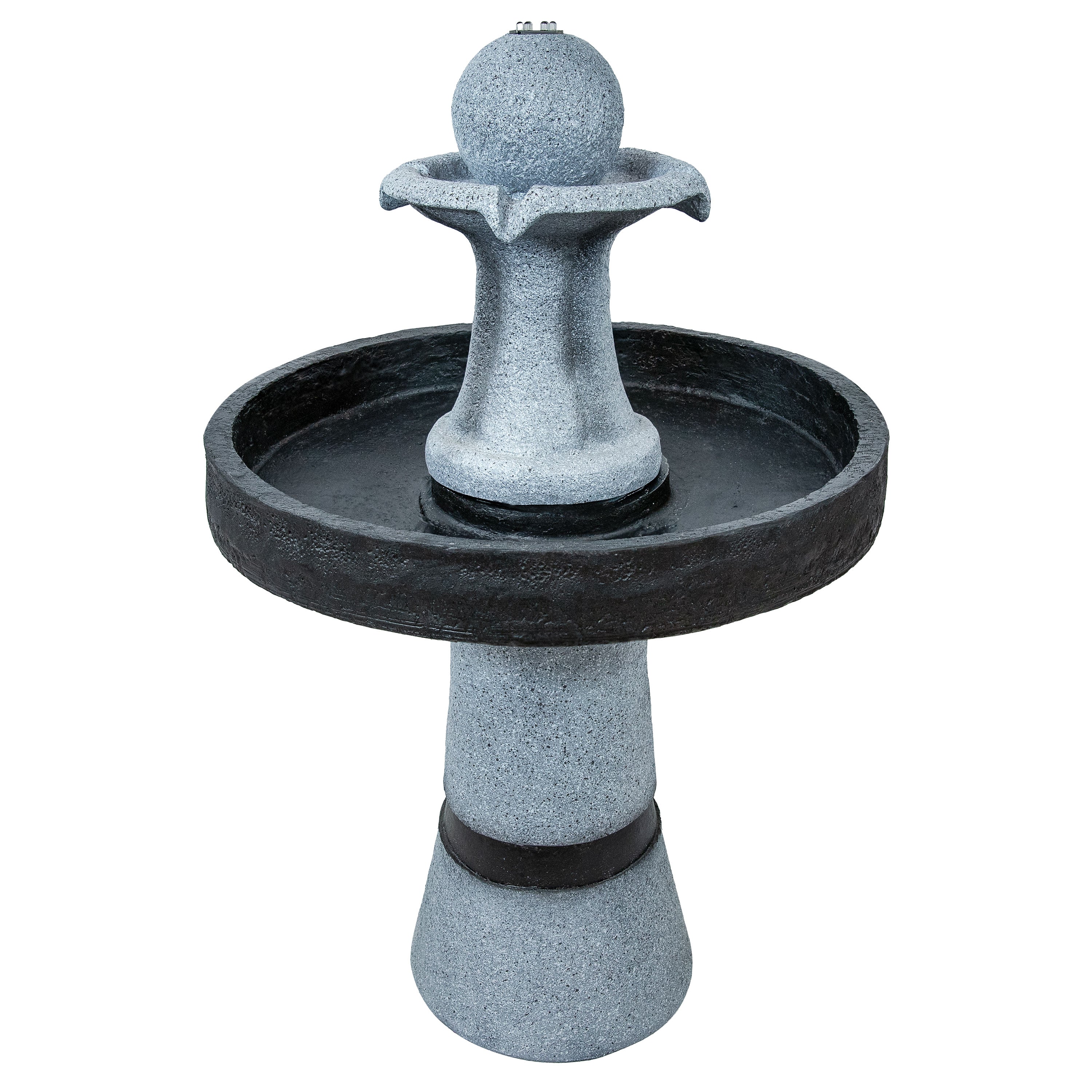Sunnydaze 29.5" Contemporary 2-Tone Outdoor Water Fountain with Light