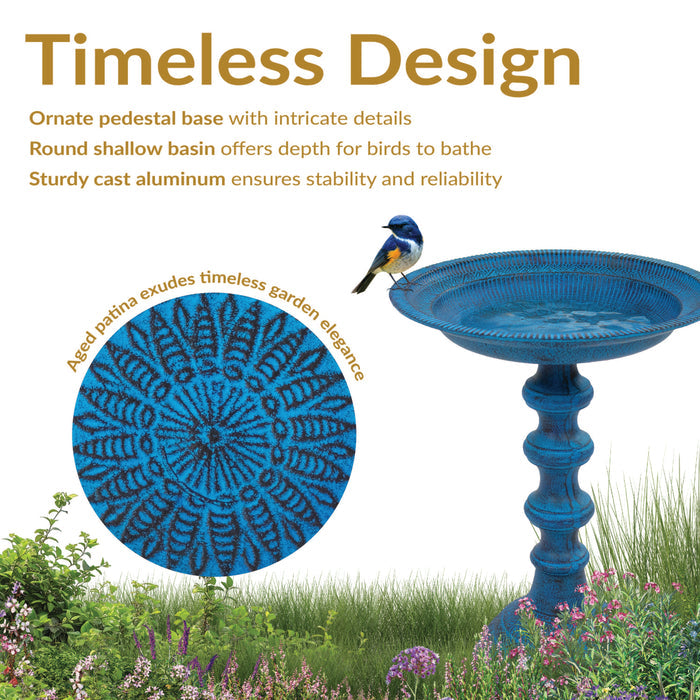 Sunnydaze Backyard Beauty 18" H Metal Bird Bath