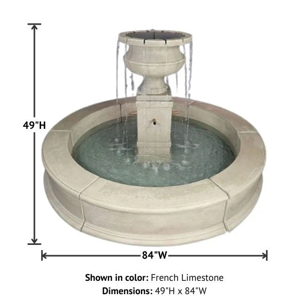 Giannini Garden Piazza Aventino Easy Pond Outdoor Water Fountain with Copper Spouts 1791