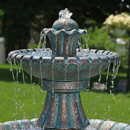 Sunnydaze 41" Nouveau 2-Tier Outdoor Water Fountain