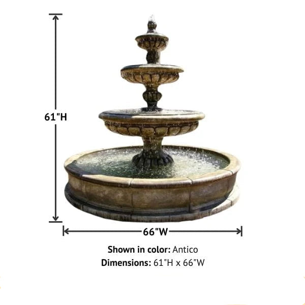 Giannini Garden Provence Three Tier Outdoor Pond Fountain 1288B