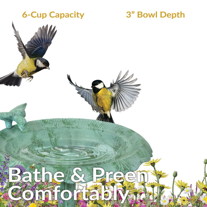 Sunnydaze Garden Visitor 22.75" H Metal Bird Bath