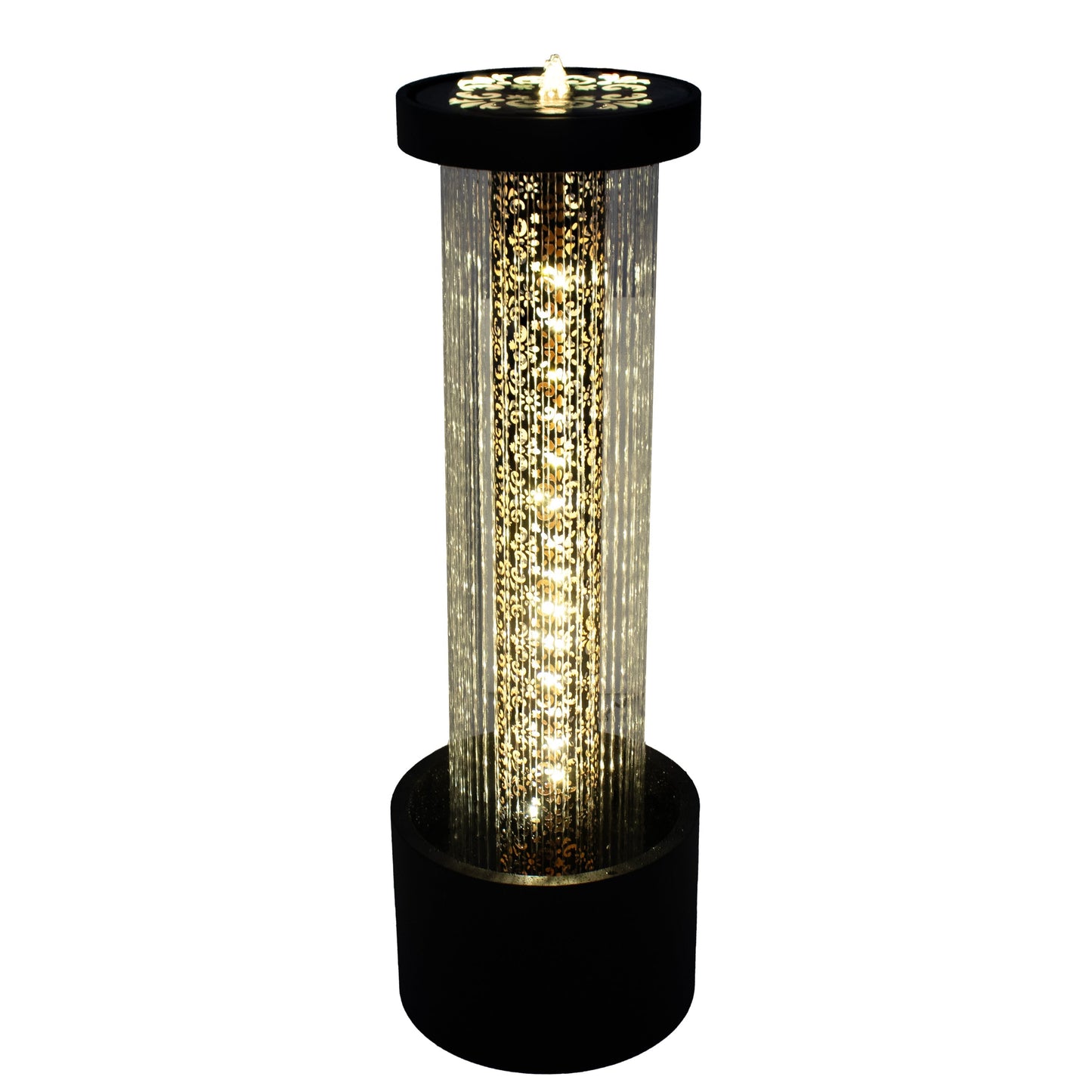 Sunnydaze 41.25" Glittering Rain Outdoor Water Fountain with Lights
