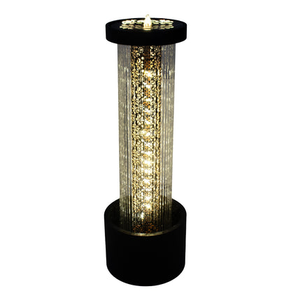 Sunnydaze 41.25" Glittering Rain Outdoor Water Fountain with Lights
