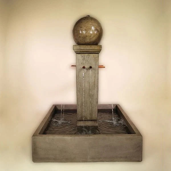 Giannini Garden Quadrum Outdoor Courtyard Fountain with Ball 1815