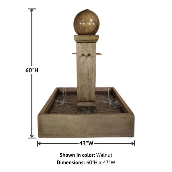 Giannini Garden Quadrum Outdoor Courtyard Fountain with Ball 1815