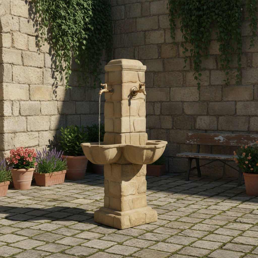 Giannini Garden Quattro Rustichella Outdoor Water Fountain For 4 Spouts 1145