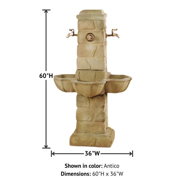 Giannini Garden Quattro Rustichella Outdoor Water Fountain For 4 Spouts 1145