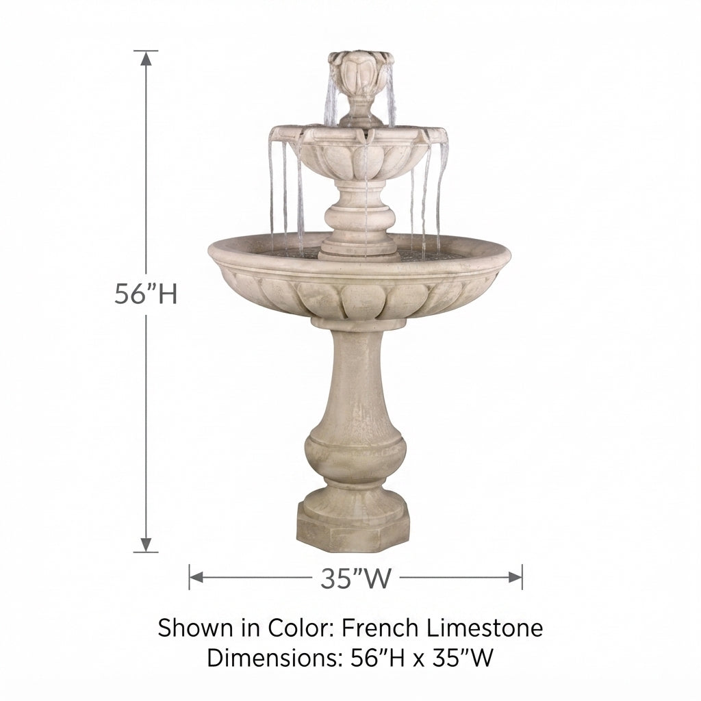 Giannini Garden Vicentina Two Tier Outdoor Water Fountain 1705