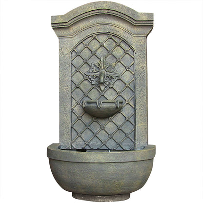 Sunnydaze Rosette Solar Wall Fountain with Battery Backup