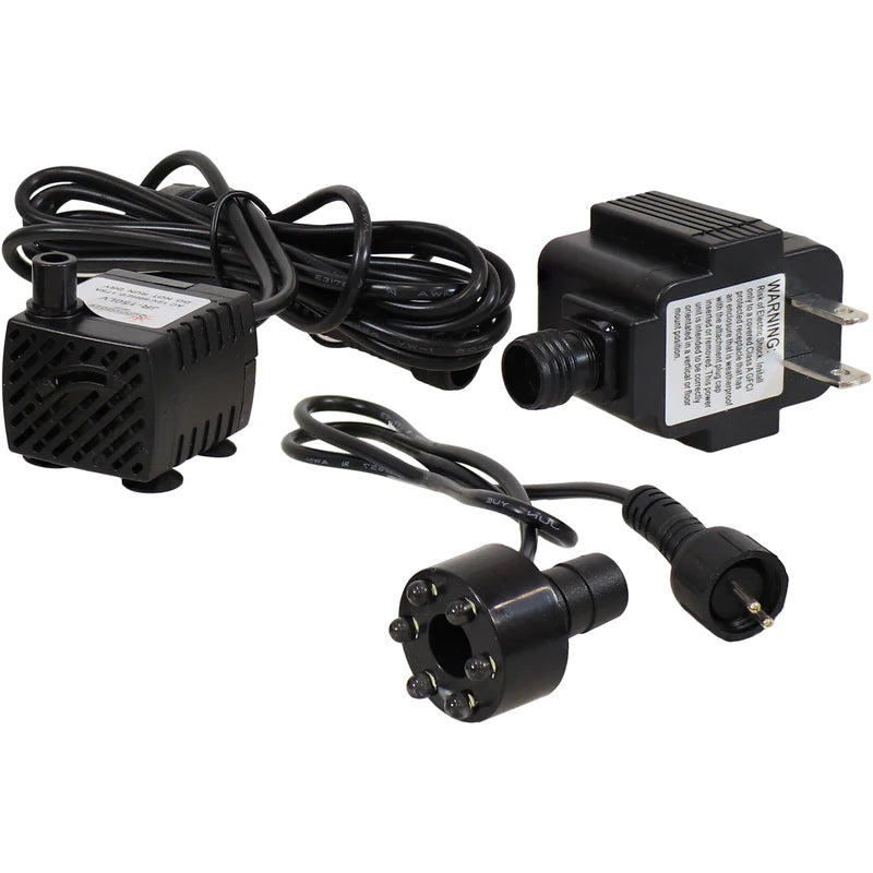 Sunnydaze 40 GPH Electric Submersible Water Pump with LED Lights - Multicolor Lights JR-150 6LED-M