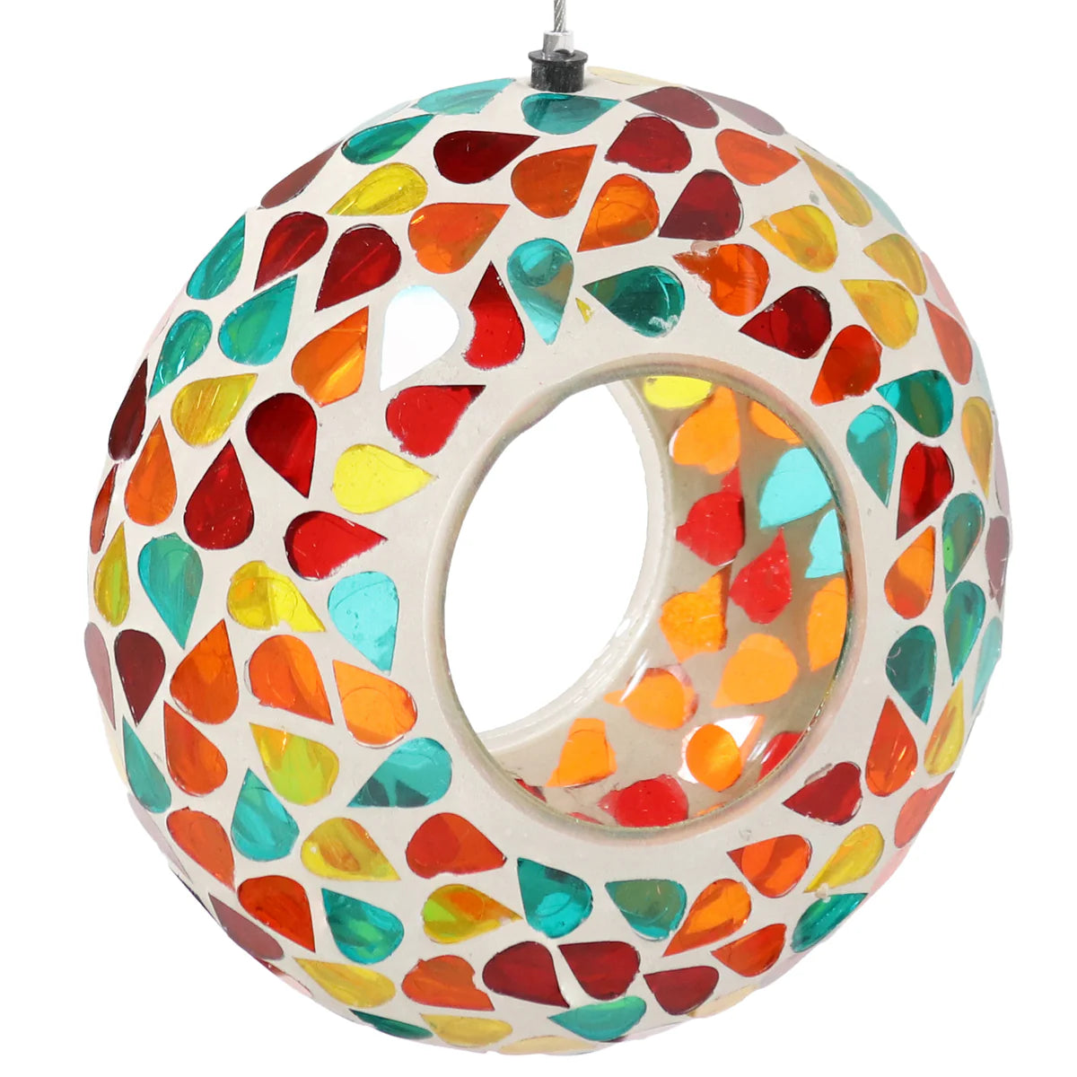 Sunnydaze 6" Mosaic Fly-Through Hanging Bird Feeder