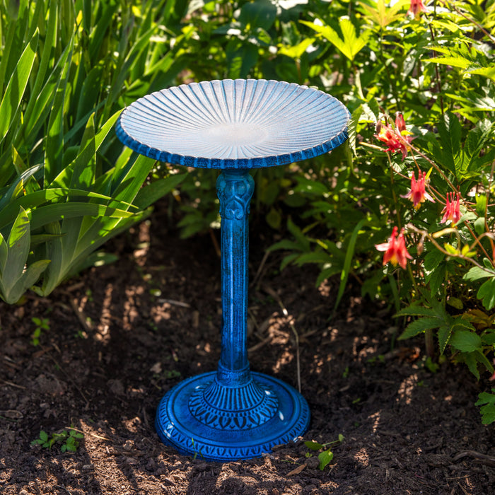 Sunnydaze Art Deco Sunburst 14" Metal Bird Bath
