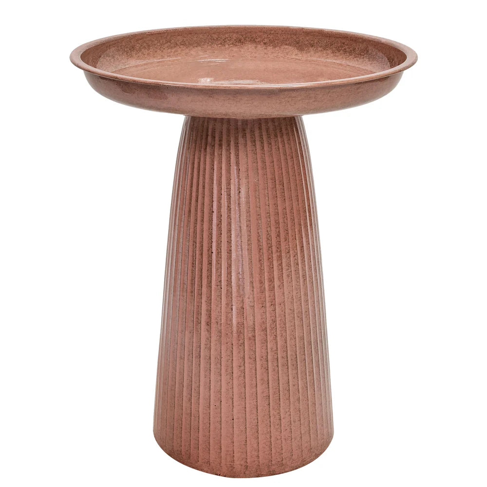 Sunnydaze Gleeful Garden Metal Outdoor Bird Bath - UV-Resistant Finish